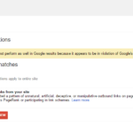 A manual action issues in Search Console for unnatural outbound links.