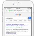 Google's search results displayed on an iPhone